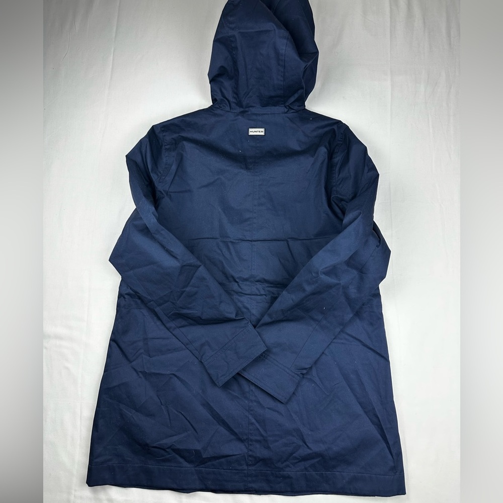 Hunter Navy water resistant cotton smock Hooded Jacket New - Picture 4 of 4